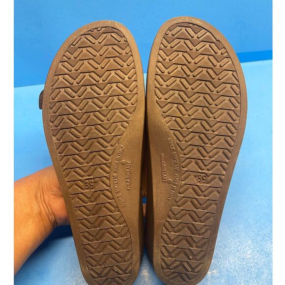 Fly Flot Italian Comfort Leather Buckle Slides Anatomic Women's Shoes Size 39 - Picture 2 of 10